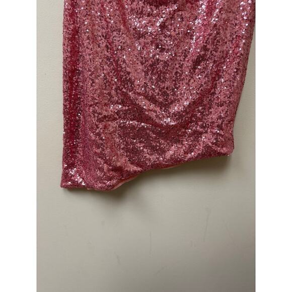 NWT Aqua Large New Years Eve Pink Asymmetrical Sequin Mini Birthday Party Dress - Picture 5 of 11
